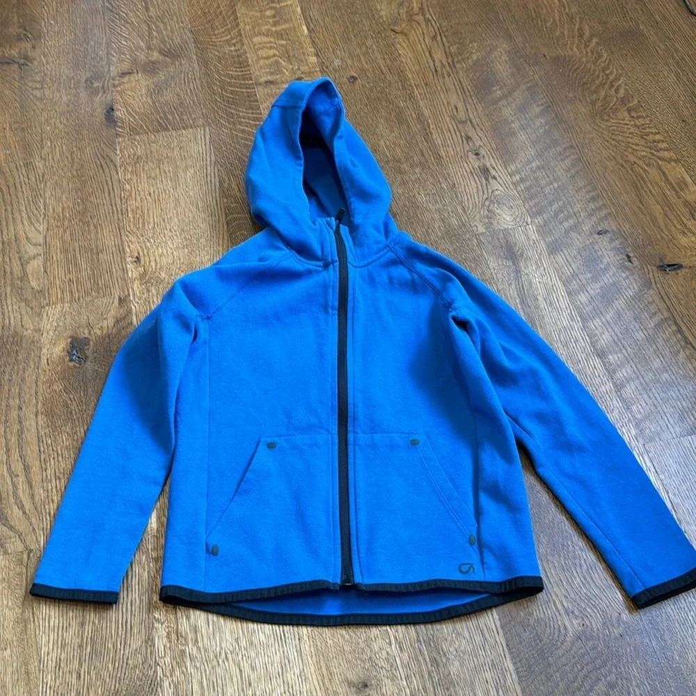 Gap Fit Boys Zip Up Hoodie Blue and Black Size Small